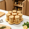 Wholesale Luxurious Salt Containers Kit Camping Hexagonal Spice Box with 7 Individual Compartments & Rotating Tray for Parties