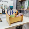 Modern Bamboo Storage Organizer Factory Direct Sales Rectangular Desktop Storage Box Lacquer Technique for Learning Office