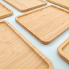 Dishes Plates Wholesale Custom Natural Bamboo Wooden Natural Tea Tray Fruit Plate Bamboo Serving Tray Set