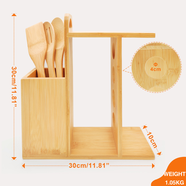 2026 Hot Sells Bamboo Cooking Tools 3 Pieces - Organic Bamboo Kitchen Utensils Set With Spice Rack