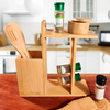 2026 Hot Sells Bamboo Cooking Tools 3 Pieces - Organic Bamboo Kitchen Utensils Set With Spice Rack