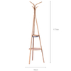 Bamboo Coat Rack Stand Free Standing 2 Tier 6 Hooks Multifunctional Hat & Coat Hanger for Hotel & Bathroom Use