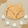 Cute Fox Tableware Babies Learn to Eat Silicone Baby Feeding Set Bamboo Baby Plate with Spoon