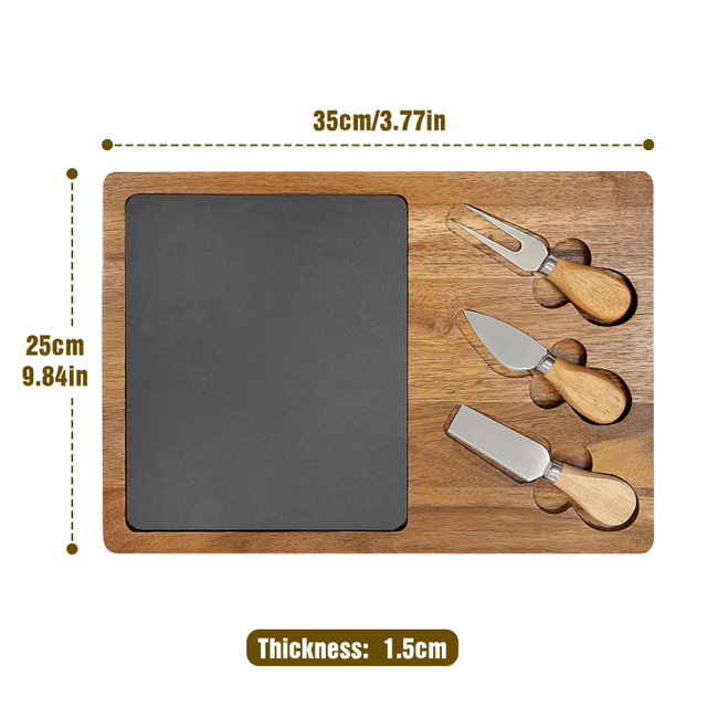 Bestselling Premium Acacia Wood Steak and Cheese Board Set with Laser Logo Includes Chopping Tool and Knife