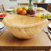 High Quality Factory Wholesale Custom Wooden Disposable Eco-Friendly Large Serving Antique Natural Bamboo Salad Bowl Food Fruit