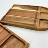 Set of Wooden Magnetic Splicing Cutting Board for Kitchen Use for Cutting Vegetables & Dishes Includes Charger & Dinner Plates