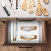 4 Compartments Square Bamboo Wood Food Storage Bag Organizer Box with Ziplock Dispenser for Kitchen Drawer