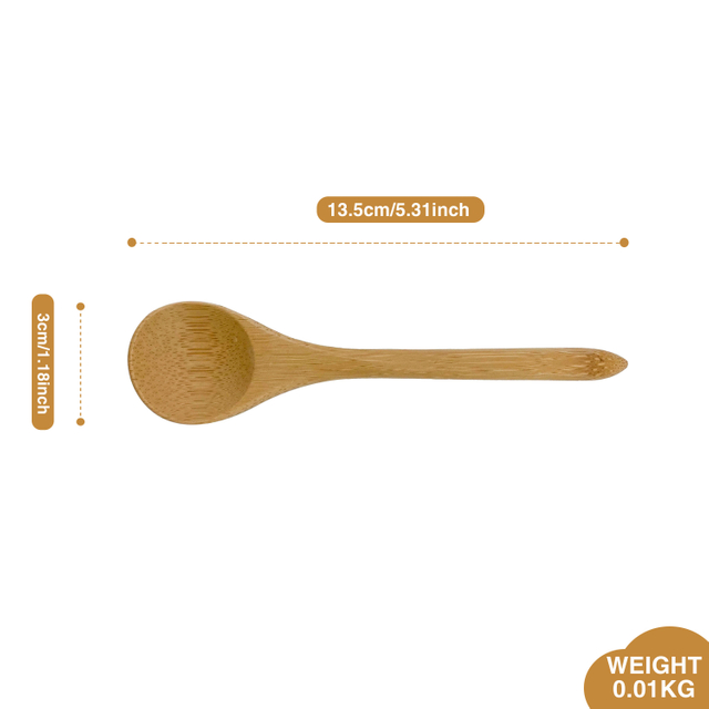 Customized Logo Classic Eco-Friendly Natural Bamboo Coffee & Honey Stirring Spoon with Long Handle