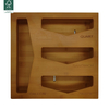 American Style Wood Bamboo Ziplock Storage Organizer Dispenser Hot Sale Plastic Folding Box with Lacquer Technique Xiamen Port