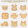 Wholesale High Quality Natural Bamboo Cloud Shaped Children's Plates with Anti-Slip Silicone Suction Cup Base Kids Dining
