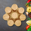 8-Jar Bamboo Wooden Rack with 360 Rotatable Serving Spoons Spice Jars and Laser Logo Functional Multifunction Design