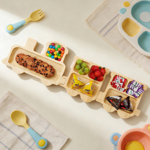 Yczm Custom Cheap Dry Fruit Wood Bamboo Divider Snack Serving Plate, Bamboo Nuts Serving Tray