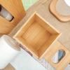 Luxury Design Multifunctional Bamboo Tissue case Napkin Organizer Container Tissue Box with Wooden Lid