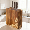 Top-Selling Customized Acacia Wooden Sustainable Table Chef Knife Stand Kitchen Knife Holder