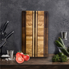 High Quality Acacia Walnut Wood Double Sided Cutting Board for Kitchen Laser Logo and Drain Slot Premium Chopping Block