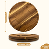 Eco-friendly Natural Wood Rotating Divided Plate Round Serving Tray with Laser Logo for Kitchenware Nut Snacks and Fruits