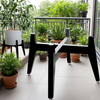 Acacia Wood Large Flower Pot Stand Indoor and Outdoor Solid Wood with Adjustable Width for Home and Garden Use