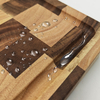 Kitchen Wooden Chopping Board Set Nature Acacia Wood Fiber Cutting Board for Kitchen Juice Groove and Inner Handle