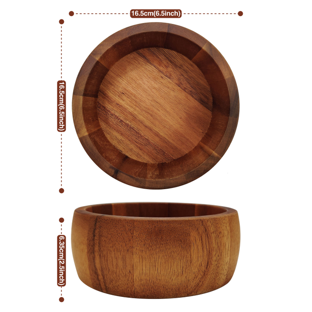 Wholesale High Quality Eco-Friendly Biodegradable Acacia Wood Cooking Bowls Salad Bowls American Style for Home Use