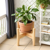 Modern Adjustable Bamboo Eco-Friendly Durable Natural Color Plant Pot Rack Indoor Outdoor Garden Stand for Home Use