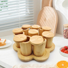 Wholesale Luxurious Salt Containers Kit Camping Hexagonal Spice Box with 7 Individual Compartments & Rotating Tray for Parties