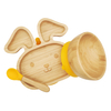 Divided Non-Slip Bamboo Kids Dinner Dish Plate Suction Wooden Baby Plates for Convenient Dining