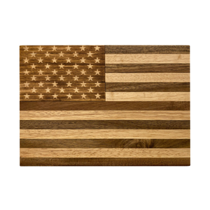 Eco-friendly Reusable Acacia Wood American Flag Cutting Board for Holiday Parties