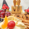 Eco-friendly Bamboo Cheese Board Set BPA-Free for Holiday Gifts and Friends Gathering with Laser Logo New Model