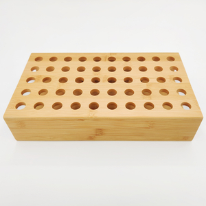 Laboratory test Glass Tube Coffee Beans Flower Tea Display Rack Holder Bamboo Wooden test Tube Spice Rack