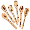 YCZM Premium Quality 6-Piece Bamboo Wooden Cooking Utensil Spoons Set for Kitchen