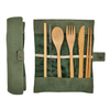 Portable Bamboo Cutlery Set Travel Camping Utensils Fork Spoon Knife Straw Set