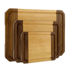 Eco-Friendly Three-Piece Bamboo Walnut Cutting Board for Kitchen Customized Rectangle Square Chopping Board Deep Grooves