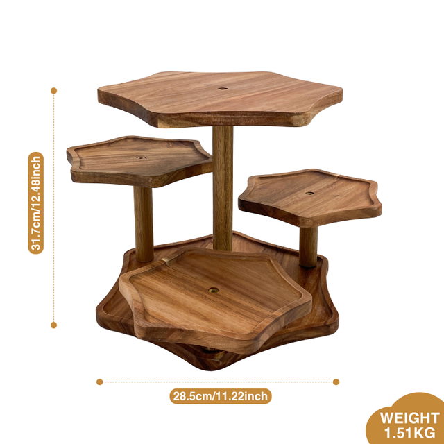 New Hot Sale Wholesale Acacia Wood Multi-layer Dessert Cake Stand for Wedding Party
