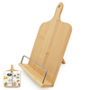 Bamboo Wood Adjustable Reading Rest Tablet Chef Home Learning Foldable Cooking Bookshelf Page Fixed Kitchen Bookend Rack