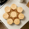 Wholesale Luxurious Salt Containers Kit Camping Hexagonal Spice Box with 7 Individual Compartments & Rotating Tray for Parties