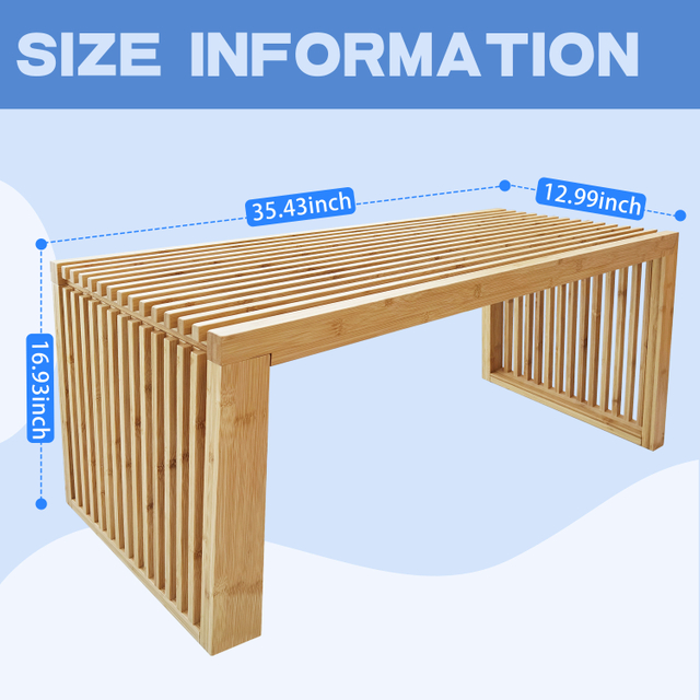 Bamboo Modern Shower Bench Chair Wood Shower Seat Bath Stool Ottoman Storage Apartment School