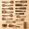 Natural Wooden Spoons for Cooking Wooden Kitchen Utensil Set Made of Natural Solid Wood Material