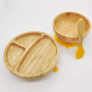 Baby Bamboo Suction Bowl Baby Feeding Plate Food Bowl Bamboo Baby Bowl