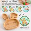 Hot Sells Weaning Natural Bamboo Baby Plate With Soft Silicone Spoons for Baby