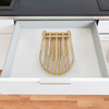 Factory Direct Wholesale Kitchen Countertop Foldable Bamboo Dish Drying Rack for Kitchen Utensils Drain Storage Tool