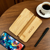 Premium Bamboo Phone Stand, Customizable Engraved Wooden Phone Holder for Office Desk & Home Use
