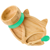 Cute Fox Tableware Babies Learn to Eat Silicone Baby Feeding Set Bamboo Baby Plate with Spoon