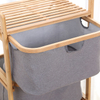 Wholesale 3 Layers Bathroom Shelf Storage Bamboo Waterproof Laundry Basket Hamper with Handle Storage Drawers