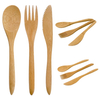 Factory Direct Biodegradable Durable Bamboo Flatware Sets Sustainable Eco-Friendly American Style Laser Logo Parties Weddings