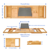 Bamboo Bath Caddy Wood Bathtub Tray Extendable Bridge with Holder for Candle Wine Glass Book Tablet Ipad Phone