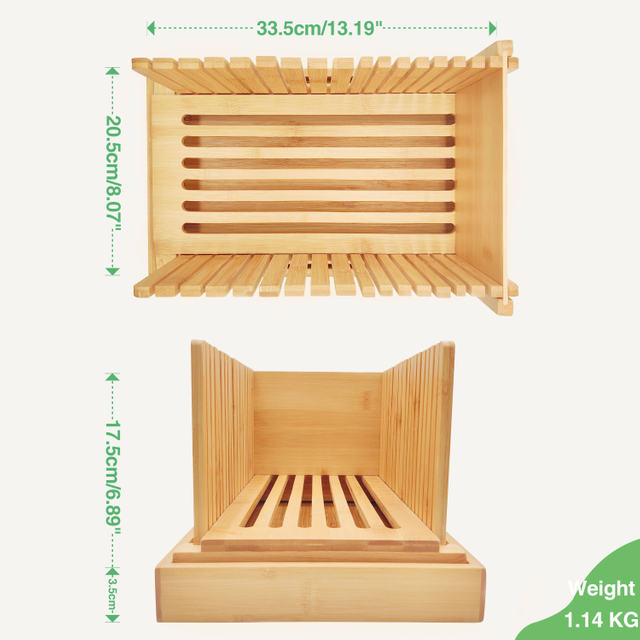 Hot Seller Premium Bamboo Bread Slicer Set Large Knife Crumb Catcher Tray Wholesale Kitchen Usage Wood Plastic Handle Box