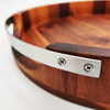 Wholesale and Custom-Made Large and Small Retro Brown Round Walnut Wood Entryway Storage Trays with Handles