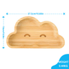 Wholesale High Quality Natural Bamboo Cloud Shaped Children's Plates with Anti-Slip Silicone Suction Cup Base Kids Dining