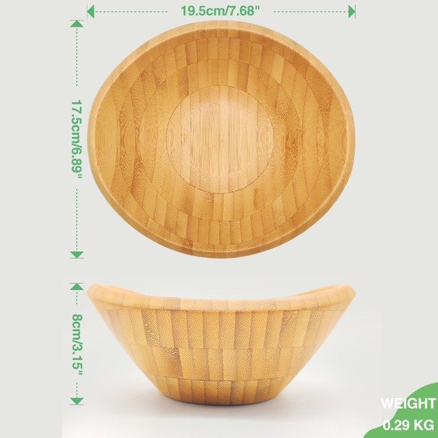 High Quality Customizable Large Irregular Oval Bamboo Bowl American Style Fruit Salad Tableware Wholesale Japan Dinnerware