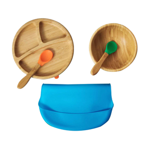 Large Amount of Preferential Natural Environmental Health Tableware | the Bamboo Baby Feeding Tableware Set Comes with a Bib